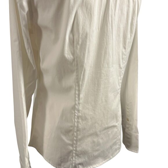 Vineyard Vines White Button Up Blouse 4 Preppy Coastal Clean Classic Pink Whale - Picture 7 of 9